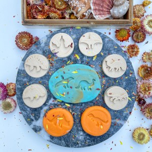 6’lı Dinozor Ahşap Damga Setler