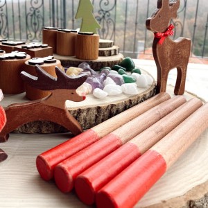 Doğal Ahşap Antik Eskitme Merdane