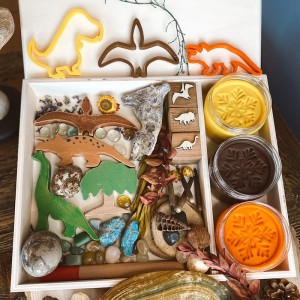 Dino Play Dough Sensory Kit, Oyun Hamuru İle Duyusal Oyun Kiti