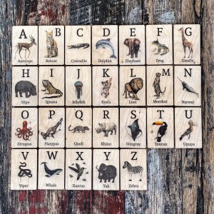 Ahşap İngilizce Alfabe Kartları