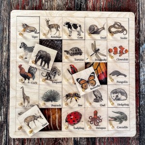 Ahşap Hayvan Desenleri Eşleştirme Puzzle