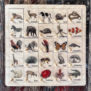 Ahşap Hayvan Desenleri Eşleştirme Puzzle