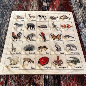 Ahşap Hayvan Desenleri Eşleştirme Puzzle