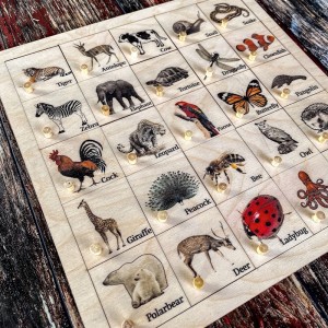 Ahşap Hayvan Desenleri Eşleştirme Puzzle