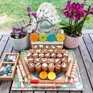 Amazon Ahşap Oyun Hamuru Damga Seti Exclusive