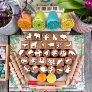 Amazon Ahşap Oyun Hamuru Damga Seti Exclusive