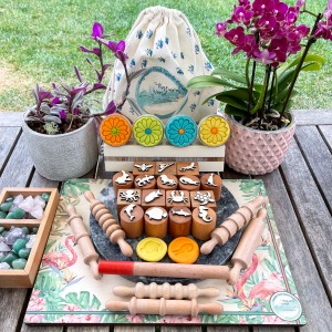 Okyanus ve Orman Tema Oyun Hamuru Ahşap Damga Seti Exclusive