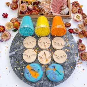 Dinozorlar Ahşap Oyun Hamuru Damga Seti